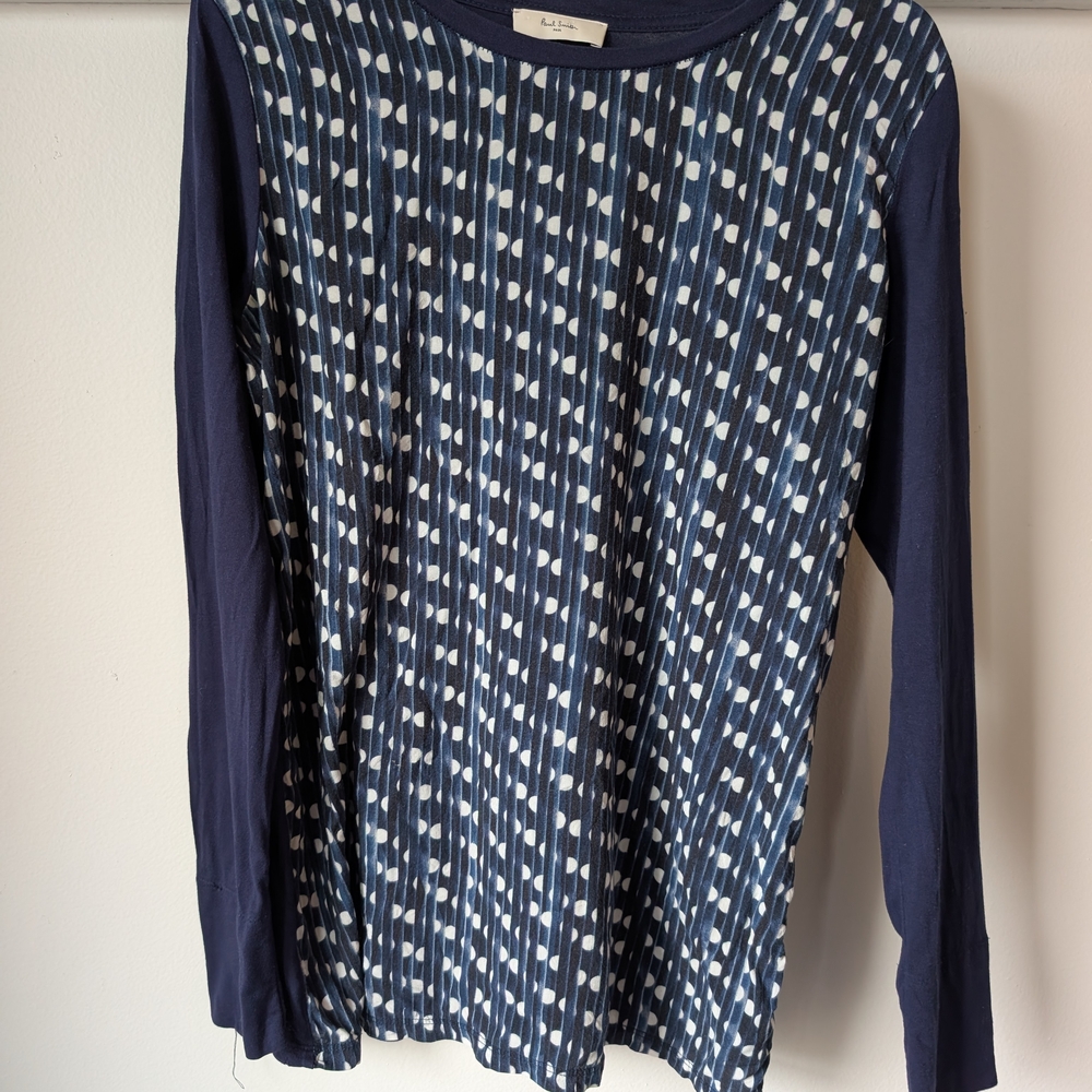 Paul Smith Navy and White Long Sleeve Tee